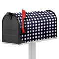 Navy And White Check Pattern Print Mailbox Cover