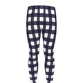 Navy And White Check Pattern Print Men's Leggings