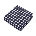 Navy And White Check Pattern Print Outdoor Seat Cushion Cover