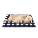 Navy And White Check Pattern Print Pet Cooling Mat Cover