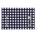 Navy And White Check Pattern Print Placemat