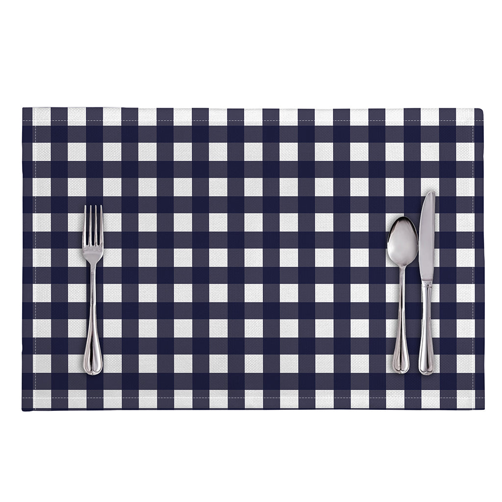 Navy And White Check Pattern Print Placemat