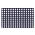 Navy And White Check Pattern Print Polyester Doormat