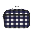 Navy And White Check Pattern Print Portable Lunch Bag