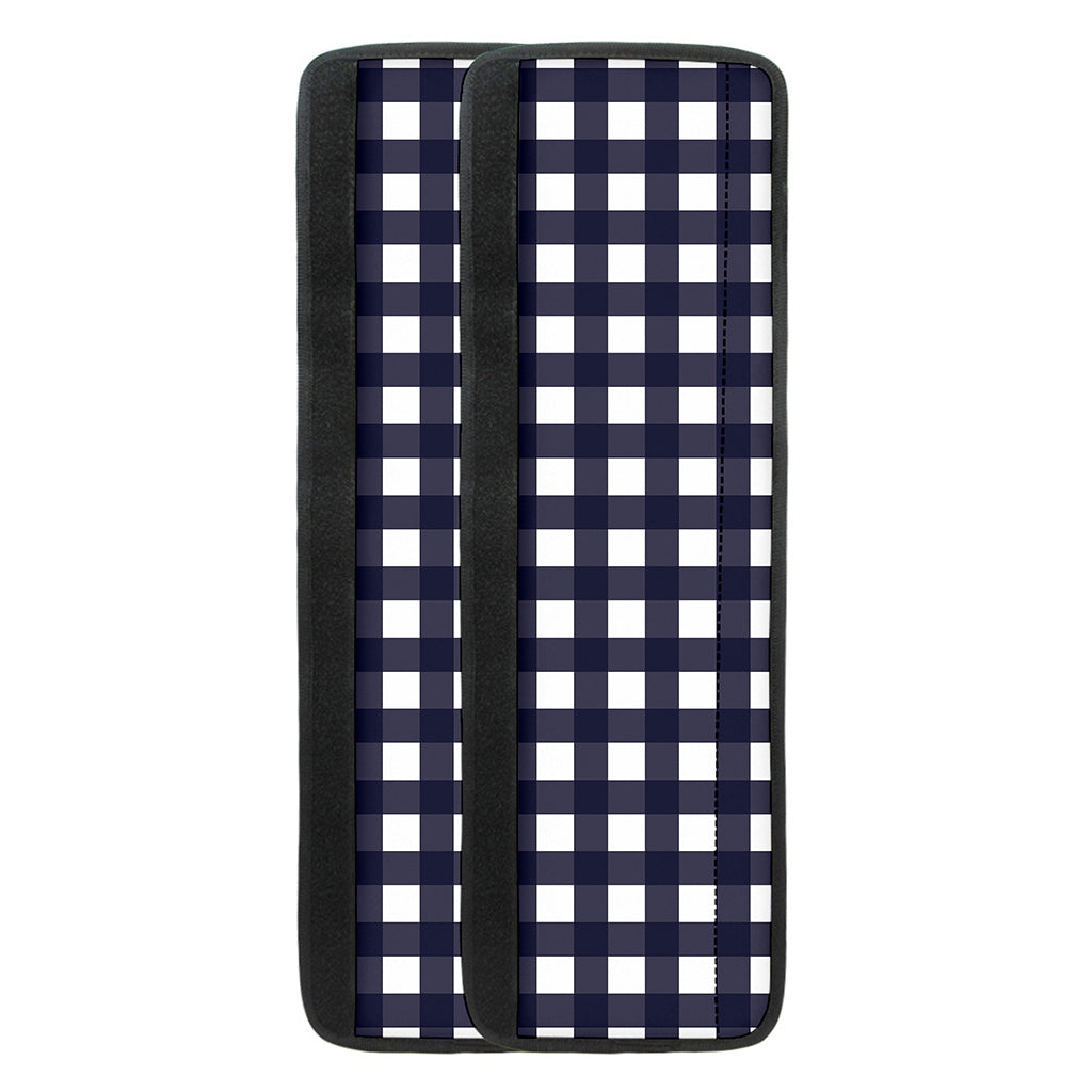 Navy And White Check Pattern Print Refrigerator Handle Covers