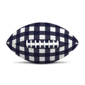 Navy And White Check Pattern Print Rugby Ball