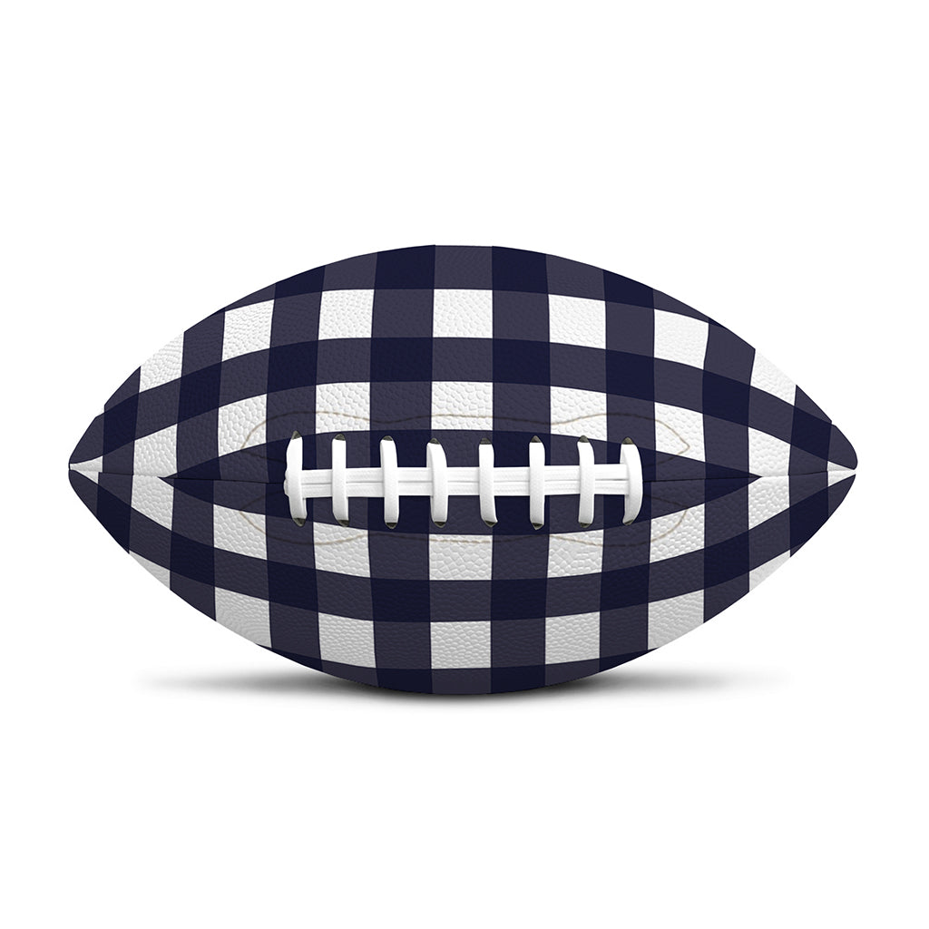 Navy And White Check Pattern Print Rugby Ball
