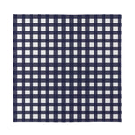 Navy And White Check Pattern Print Silk Bandana