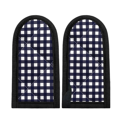 Navy And White Check Pattern Print Skillet Handle Cover