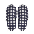 Navy And White Check Pattern Print Slippers