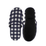 Navy And White Check Pattern Print Slippers