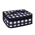 Navy And White Check Pattern Print Small Lunch Bag