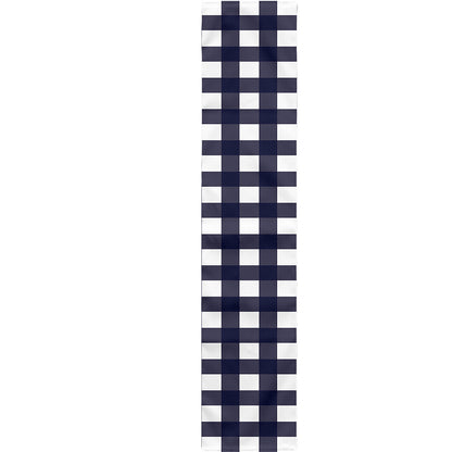 Navy And White Check Pattern Print Table Runner