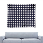 Navy And White Check Pattern Print Tapestry