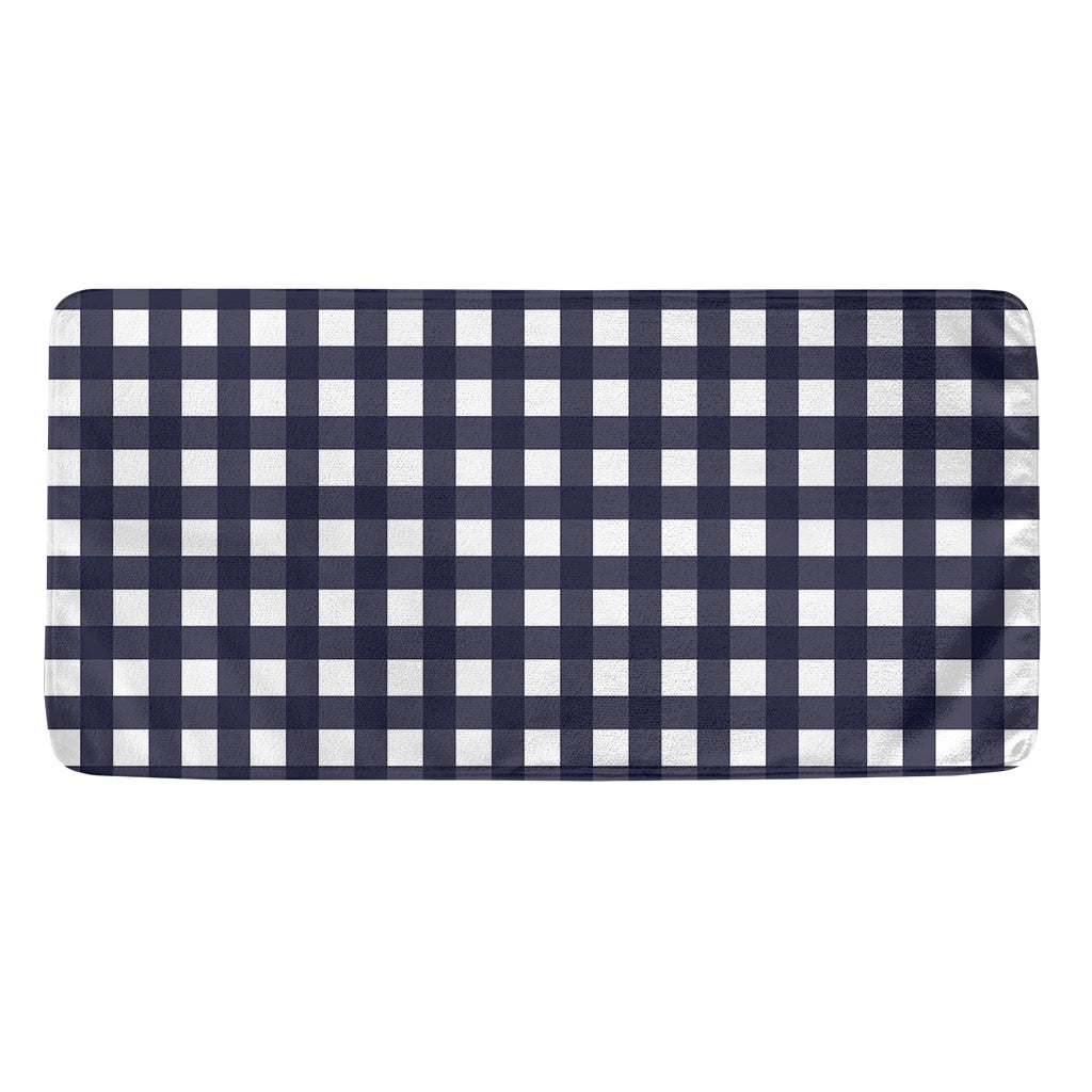 Navy And White Check Pattern Print Towel