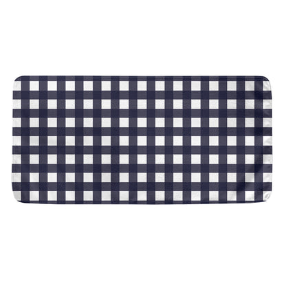 Navy And White Check Pattern Print Towel
