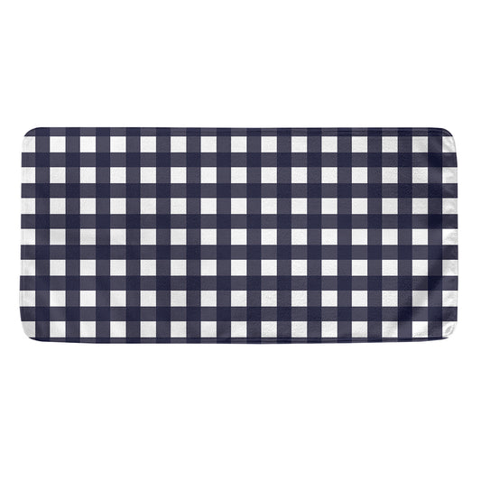 Navy And White Check Pattern Print Towel