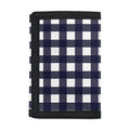 Navy And White Check Pattern Print Trifold Wallet