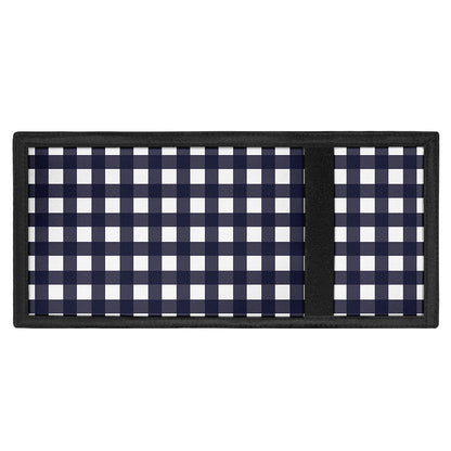 Navy And White Check Pattern Print Trifold Wallet