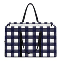Navy And White Check Pattern Print Utility Tote Bag