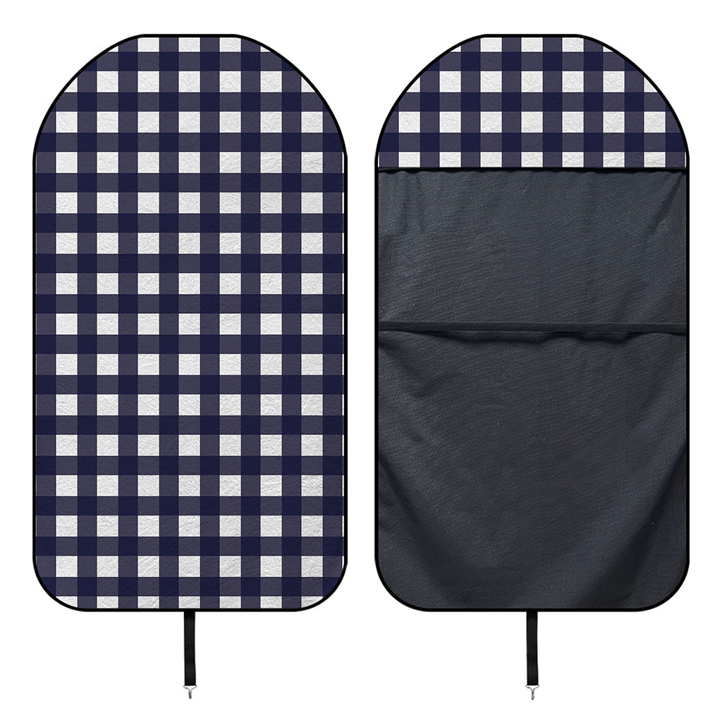 Navy And White Check Pattern Print Waterproof Car Seat Cover