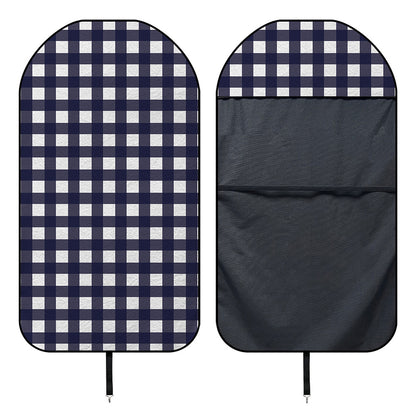Navy And White Check Pattern Print Waterproof Car Seat Cover