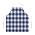 Navy And White Gingham Pattern Print Adjustable Apron