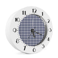 Navy And White Gingham Pattern Print Alarm Clock