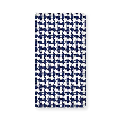 Navy And White Gingham Pattern Print Baby Crib Sheet