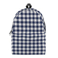 Navy And White Gingham Pattern Print School Backpack