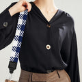 Navy And White Gingham Pattern Print Bag Strap