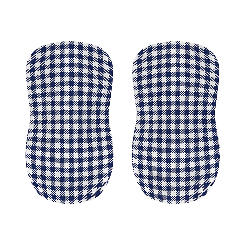 Navy And White Gingham Pattern Print Bar Stool Covers