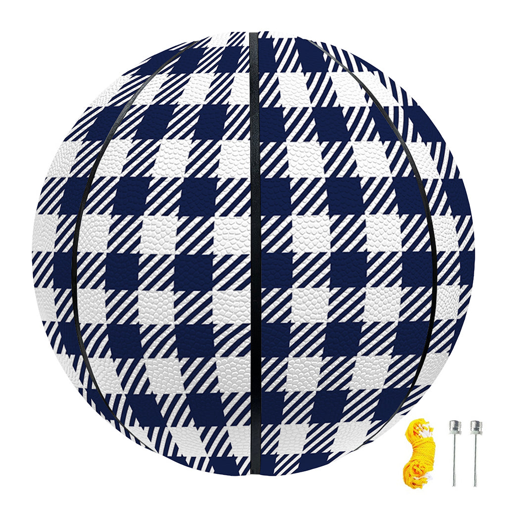 Navy And White Gingham Pattern Print Basketball