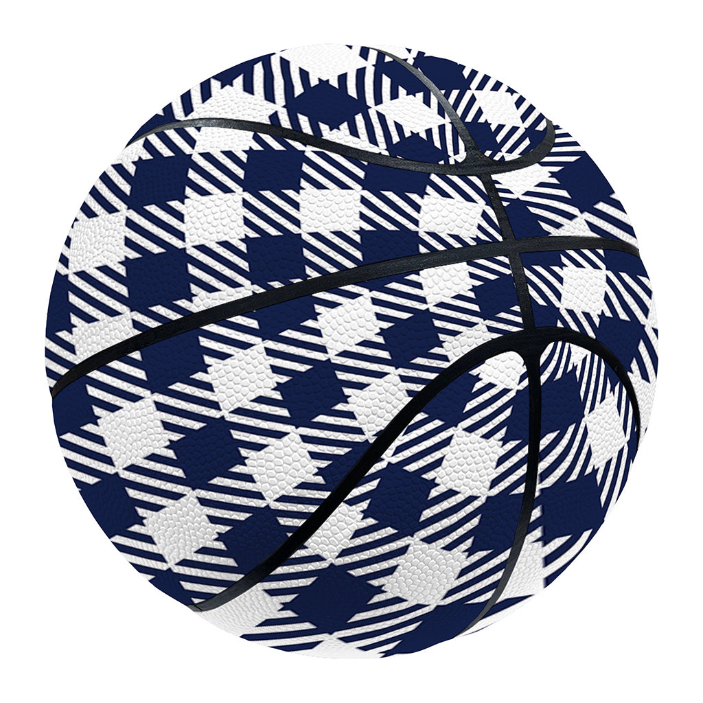 Navy And White Gingham Pattern Print Basketball