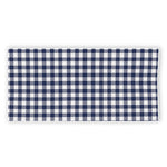 Navy And White Gingham Pattern Print Beach Towel