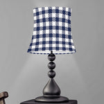 Navy And White Gingham Pattern Print Bell Lamp Shade