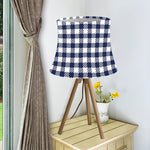 Navy And White Gingham Pattern Print Bell Lamp Shade