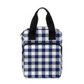 Navy And White Gingham Pattern Print Bible Tote Bag