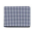 Navy And White Gingham Pattern Print Bifold Wallet