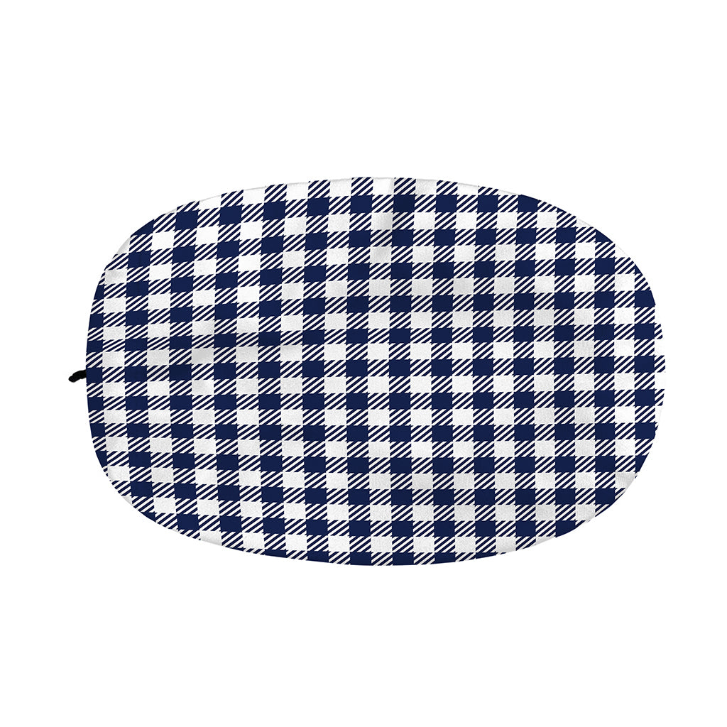 Navy And White Gingham Pattern Print Car Side Mirror Covers