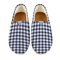 Navy And White Gingham Pattern Print Casual Shoes