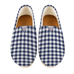 Navy And White Gingham Pattern Print Casual Shoes