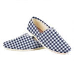 Navy And White Gingham Pattern Print Casual Shoes