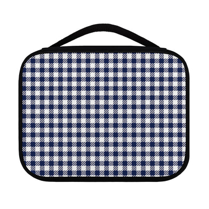 Navy And White Gingham Pattern Print Classic Bible Case