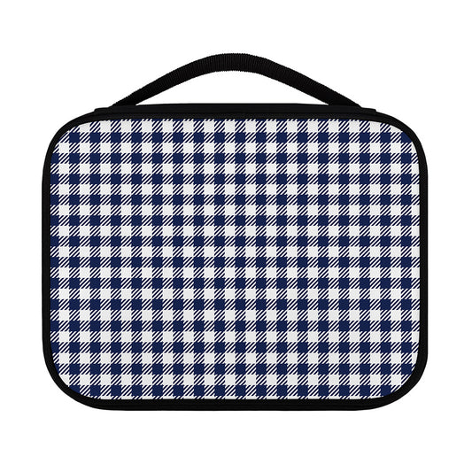 Navy And White Gingham Pattern Print Classic Bible Case