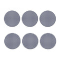 Navy And White Gingham Pattern Print Coaster Set
