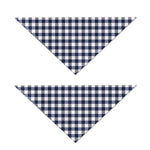 Navy And White Gingham Pattern Print Dog Bandana