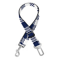 Navy And White Gingham Pattern Print Dog Seat Belt