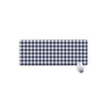 Navy And White Gingham Pattern Print Extended Mouse Pad