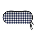 Navy And White Gingham Pattern Print Glasses Case
